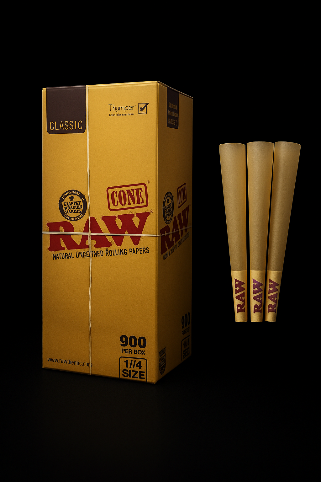 Raw | Classic Cones 1 1/4 | 20ct | 12 Per Display | 8 Displays Per Case