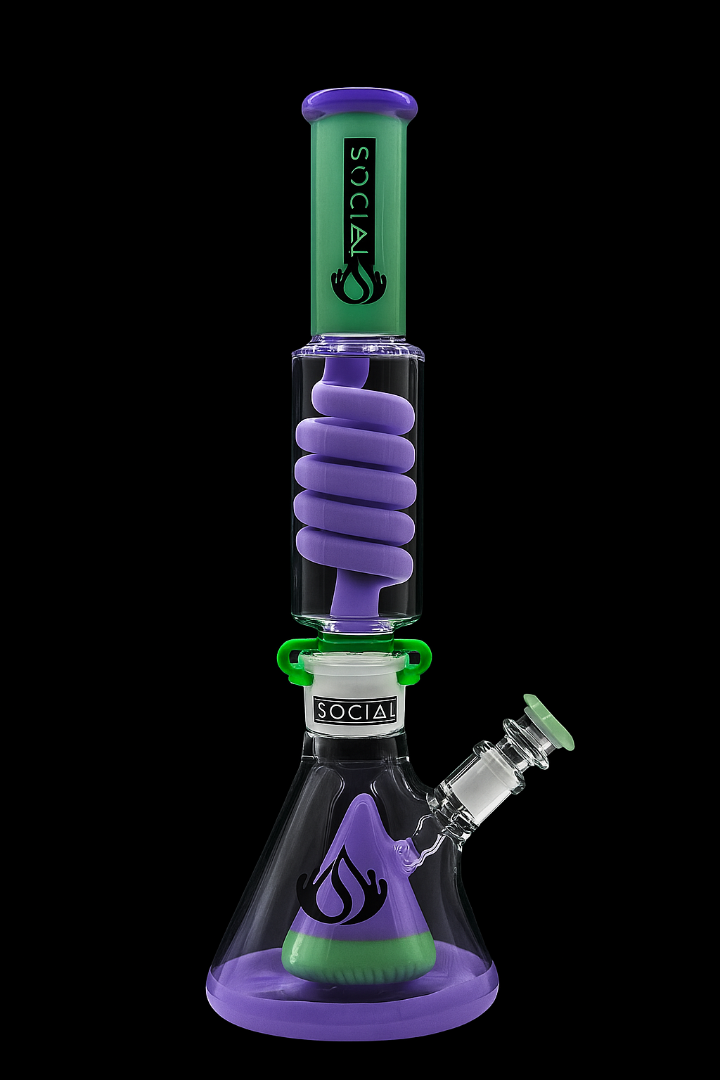 Social ADMIRAL Freezable Colored Cone Perc Beaker Waterpipe | Assorted Colors