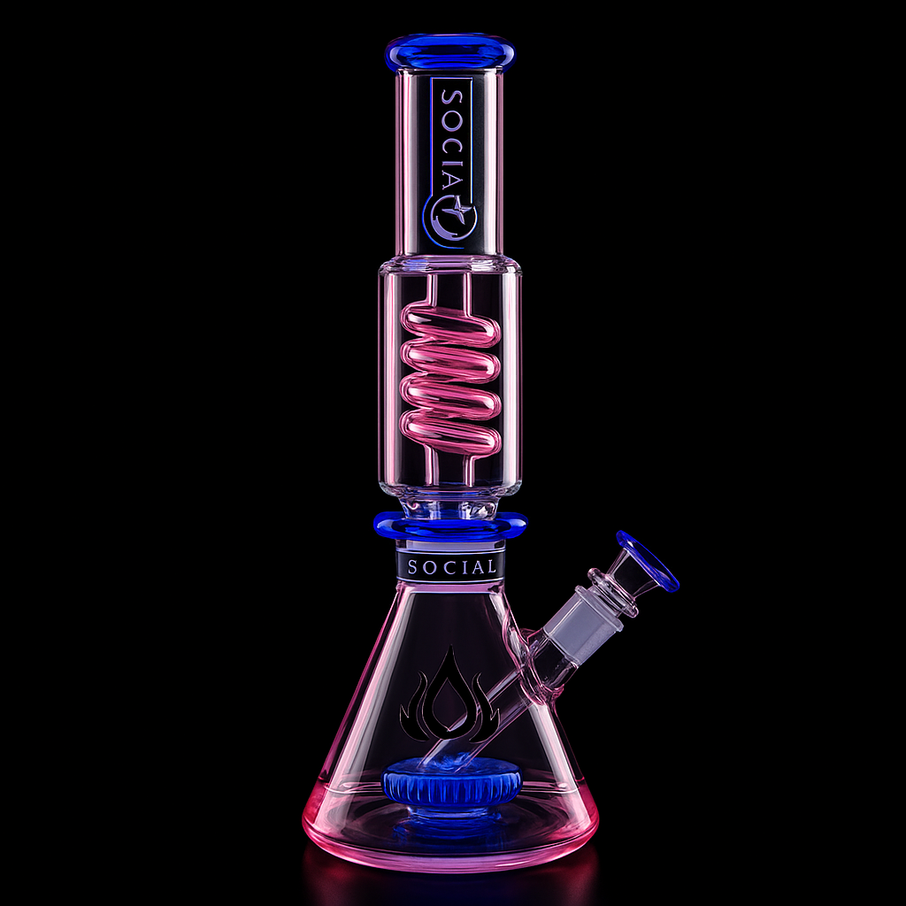 Social ADMIRAL Freezable Colored Cone Perc Beaker Waterpipe | Assorted Colors