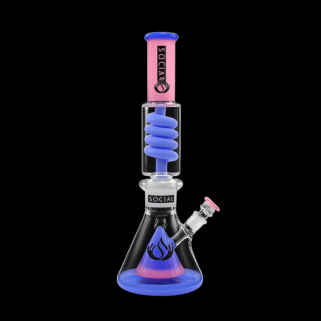 Social ADMIRAL Freezable Colored Cone Perc Beaker Waterpipe | Assorted Colors